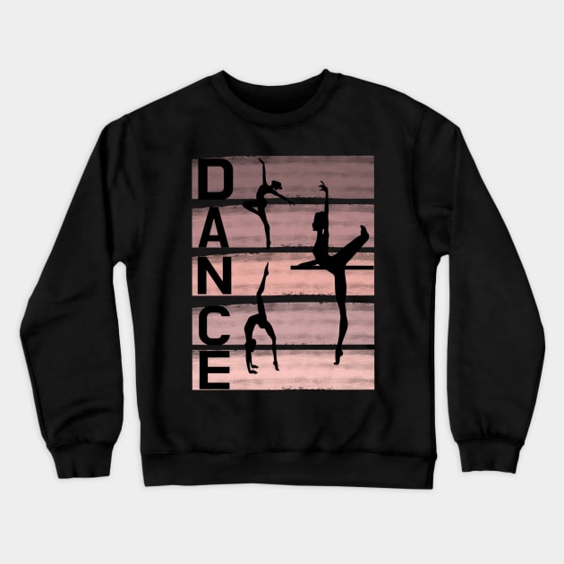 dance design in dusty rose shades Crewneck Sweatshirt by Dancespread